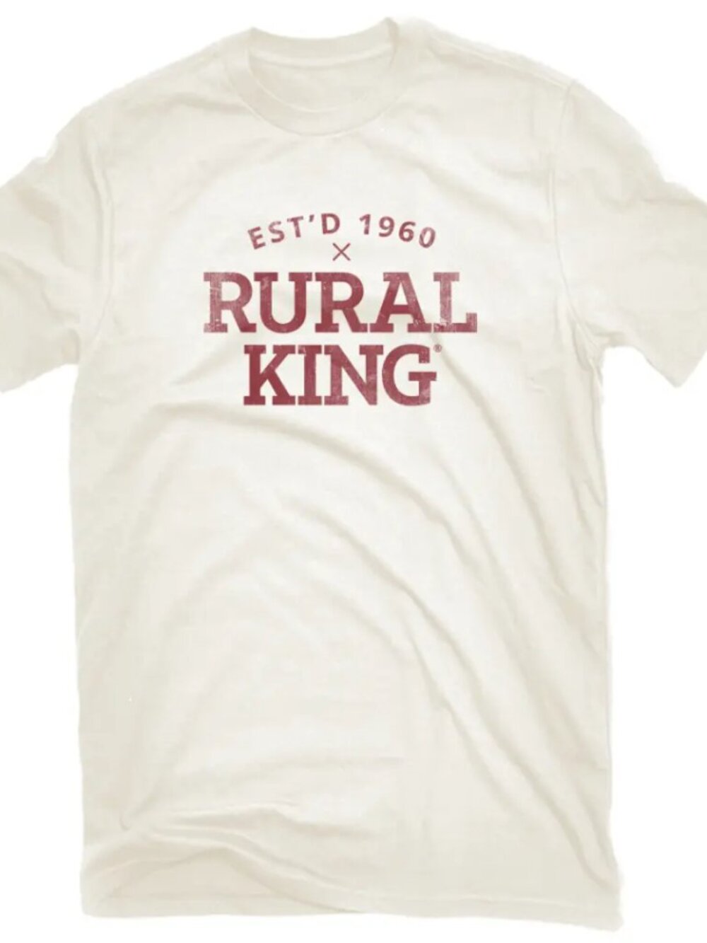 Rural King Vintage logo Shirt, Coconut Milk, size: small